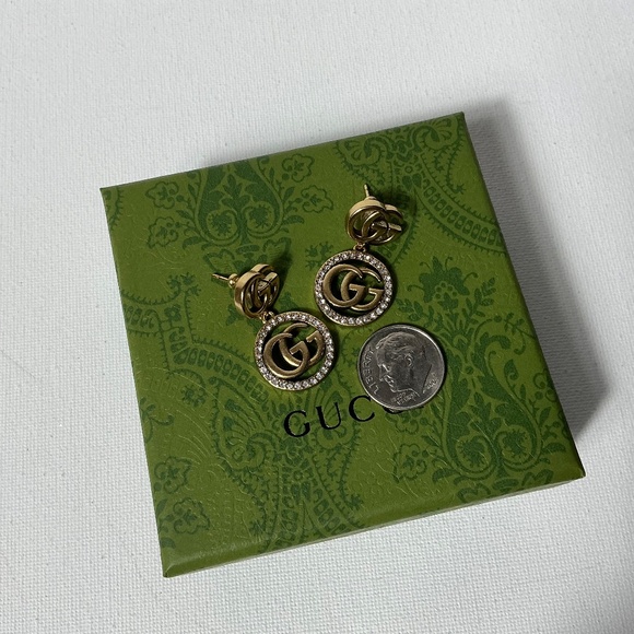Gucci GG Gold and Crystal Earrings - Picture 3 of 3